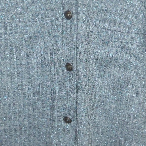 Dennis by Dennis Basso Blue Black Metallic Button Down Cardigan - Small - NEW - Picture 3 of 9